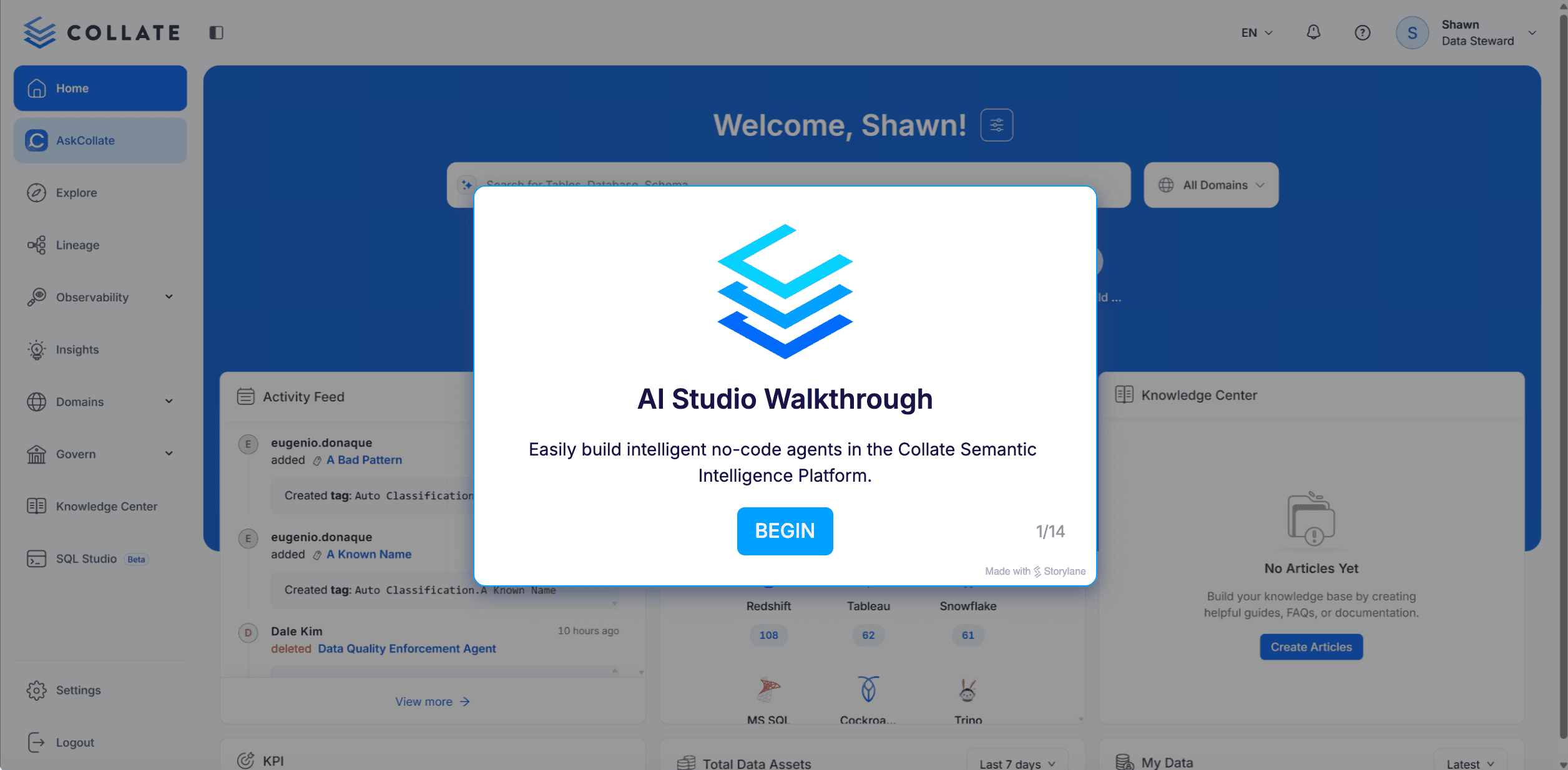 Interactive Product Demo - Collate 2.0 Agentic Data Platform