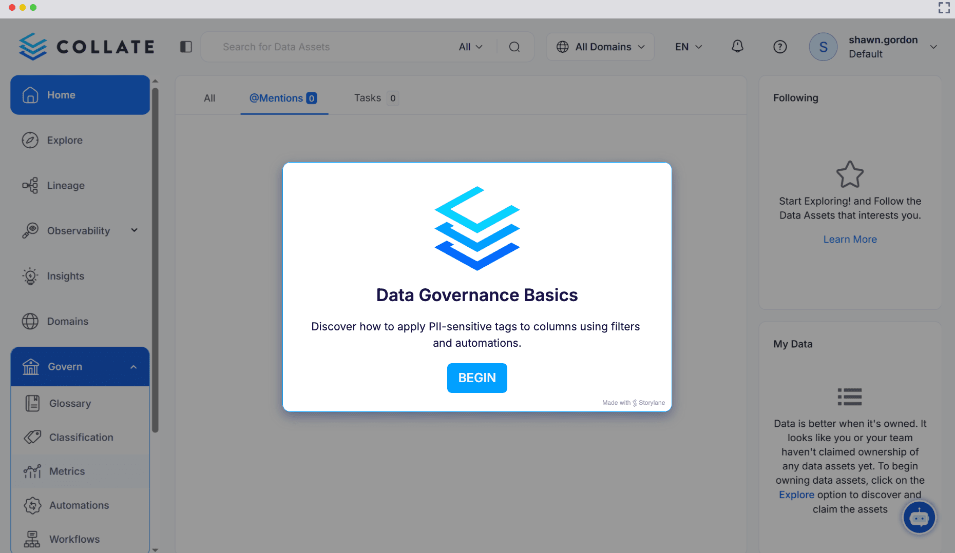 Interactive Product Demo - Data Governance Basics